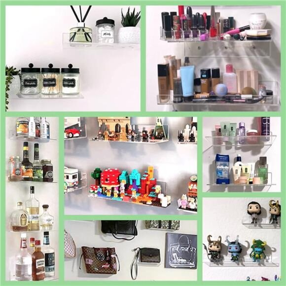 2 PCS 24" Acrylic Floating Shelves, Clear Wall Display Shelves for Lego, Plant - Picture 5 of 7